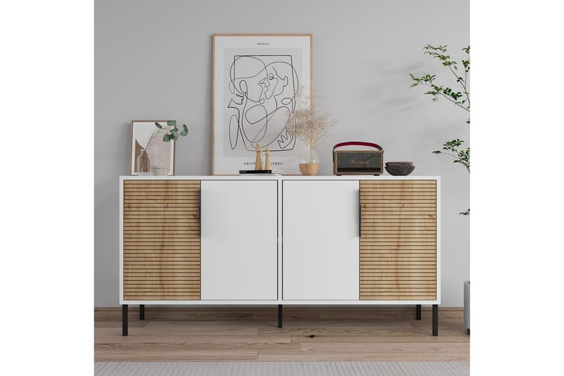 Lorien Konsollbord 150 cm - Hvit/Eik - Møbler - Bord - Avlastningsbord & sidobord - Konsollbord & gangbord