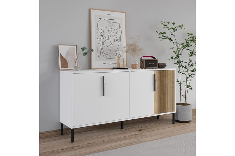 Lorien Konsollbord 150 cm - Hvit/Eik - Møbler - Bord - Avlastningsbord & sidobord - Konsollbord & gangbord