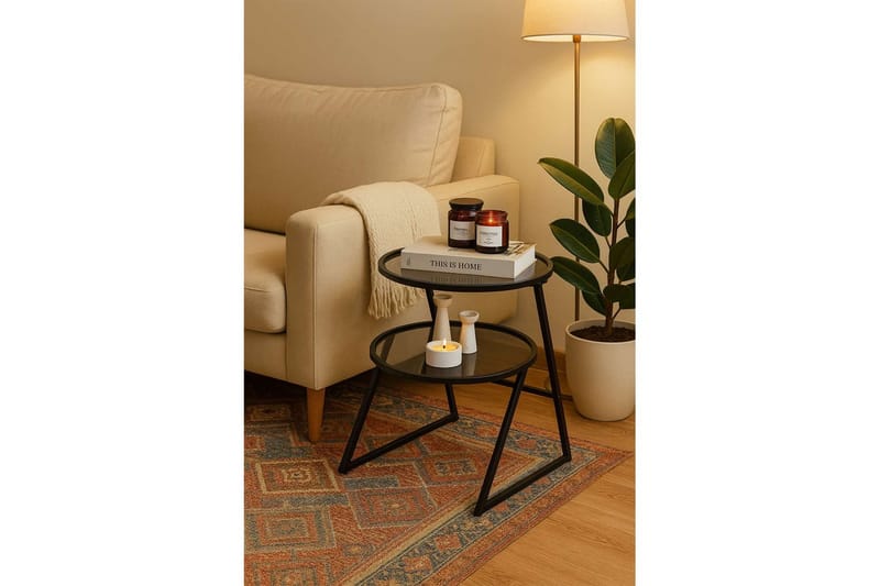 Lorigulla Sidebord 42x42 cm - Svart/Grå - Møbler - Bord - Avlastningsbord & sidobord - Lampebord & sidebord