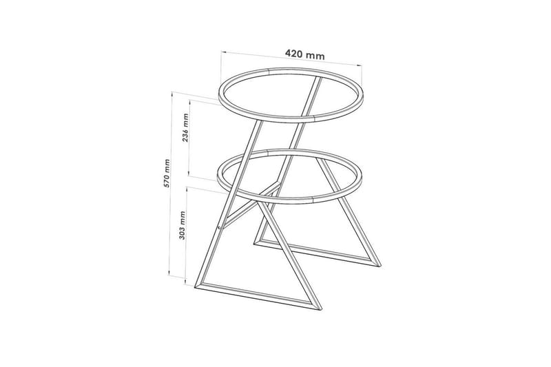 Lorigulla Sidebord 42x42 cm - Svart/Grå - Møbler - Bord - Avlastningsbord & sidobord - Lampebord & sidebord
