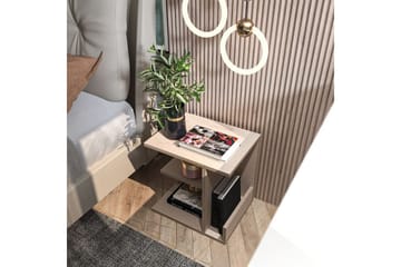 Lorik Nattbord 45 cm - Beige - Møbler - Bord - Avlastningsbord & sidobord - Sengebord & nattbord