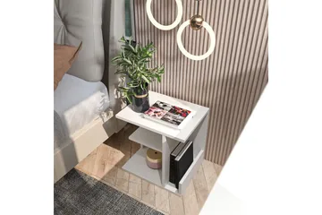 Lorik Nattbord 45 cm - Hvit - Møbler - Bord - Avlastningsbord & sidobord - Sengebord & nattbord