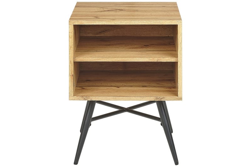 Lubock Nattbord 40 cm i Tre med Eikeutseende og Oppbevaring - Lysebrun - Møbler - Bord - Avlastningsbord & sidobord - Sengebord & nattbord