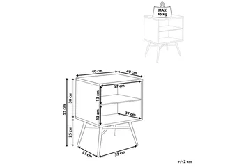 Lubock Nattbord 40 cm i Tre med Eikeutseende og Oppbevaring - Lysebrun - Møbler - Bord - Avlastningsbord & sidobord - Sengebord & nattbord