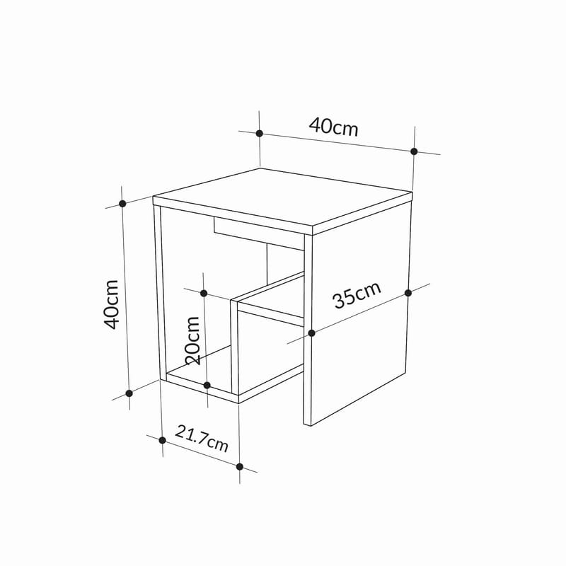 Lumira Sidebord 40 cm - Hitit - Møbler - Bord - Avlastningsbord & sidobord - Brettbord og småbord