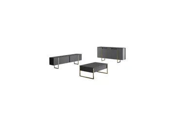 Luxe Konsollbord 160 cm - Grå/Gull - Oppbevaring - Oppbevaringsmøbler - Sideboard & skjenk