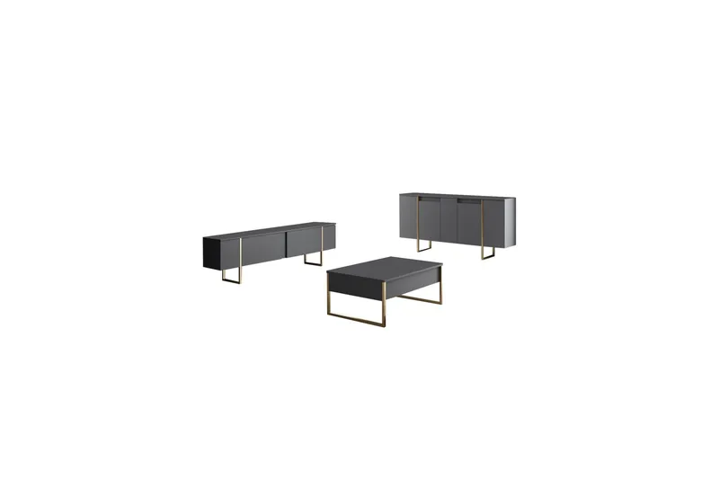 Luxe Konsollbord 160 cm - Grå/Gull - Oppbevaring - Oppbevaringsmøbler - Sideboard & skjenk
