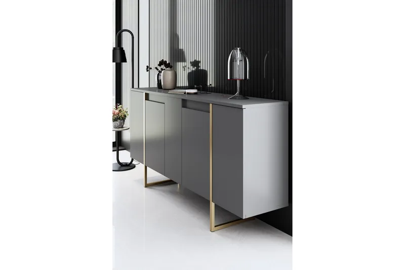 Luxe Konsollbord 160 cm - Grå/Gull - Oppbevaring - Oppbevaringsmøbler - Sideboard & skjenk