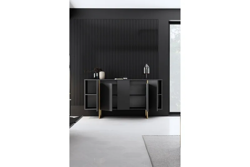 Luxe Konsollbord 160 cm - Grå/Gull - Oppbevaring - Oppbevaringsmøbler - Sideboard & skjenk