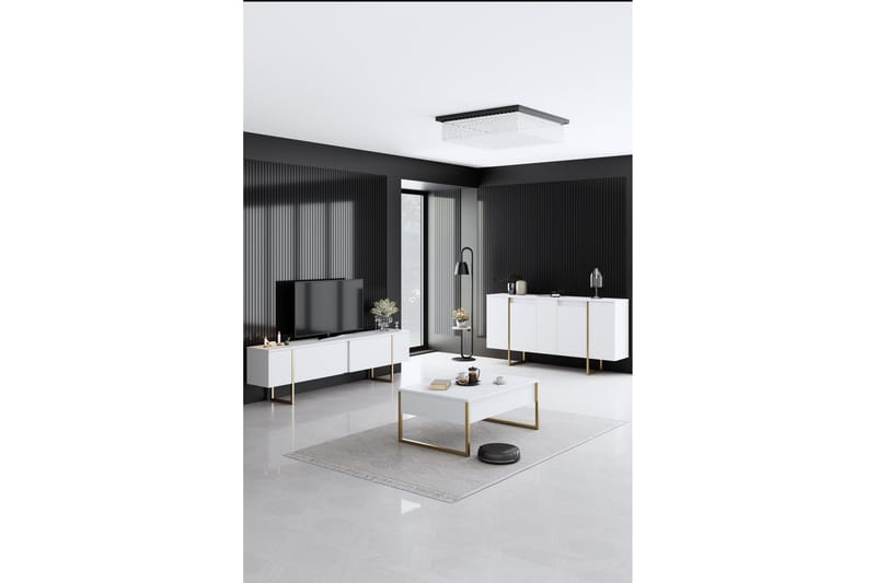 Luxe Konsollbord 160 cm - Vit/Guld - Oppbevaring - Oppbevaringsmøbler - Sideboard & skjenk