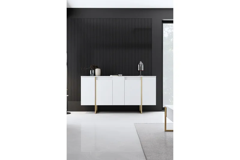Luxe Konsollbord 160 cm - Vit/Guld - Oppbevaring - Oppbevaringsmøbler - Sideboard & skjenk