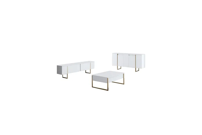 Luxe Konsollbord 160 cm - Vit/Guld - Oppbevaring - Oppbevaringsmøbler - Sideboard & skjenk