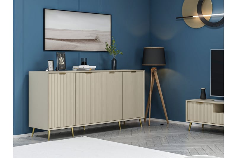 Luxe Konsollbord 180 cm - Sandstein - Møbler - Bord - Avlastningsbord & sidobord - Konsollbord & gangbord