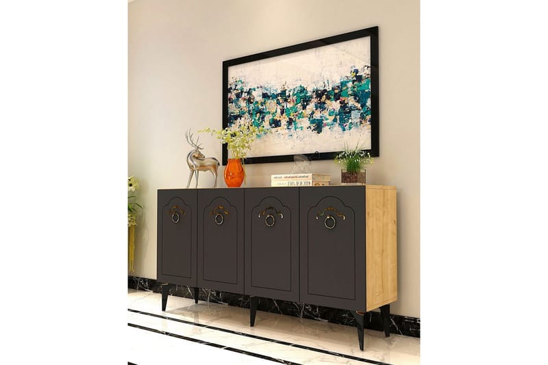 Maren Konsollbord 150 cm - Eik/Antrasitt - Møbler - Bord - Avlastningsbord & sidobord - Konsollbord & gangbord