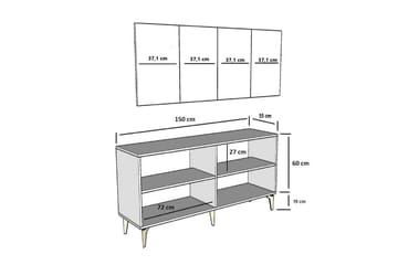 Maren Konsollbord 150 cm - Eik/Antrasitt - Møbler - Bord - Avlastningsbord & sidobord - Konsollbord & gangbord