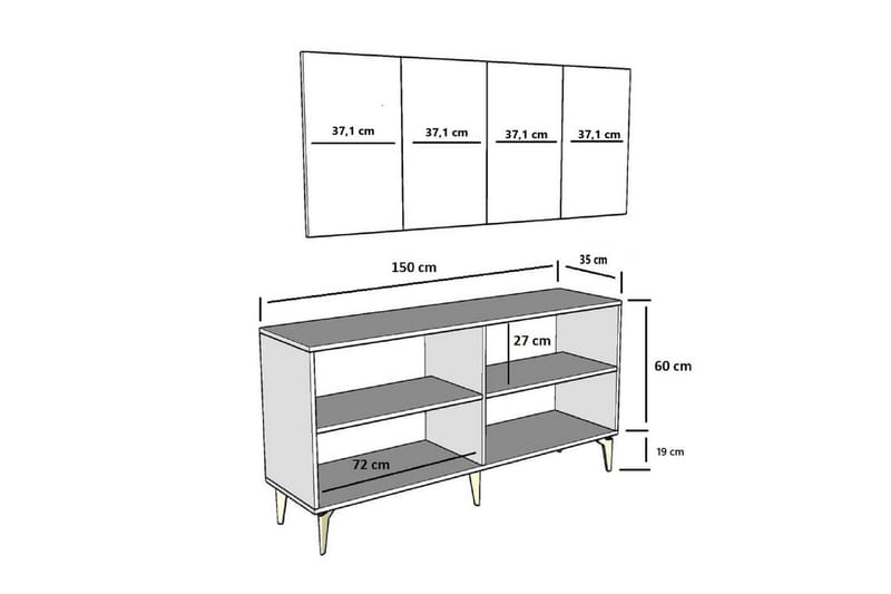 Maren Konsollbord 150 cm - Eik/Hvit - Møbler - Bord - Avlastningsbord & sidobord - Konsollbord & gangbord
