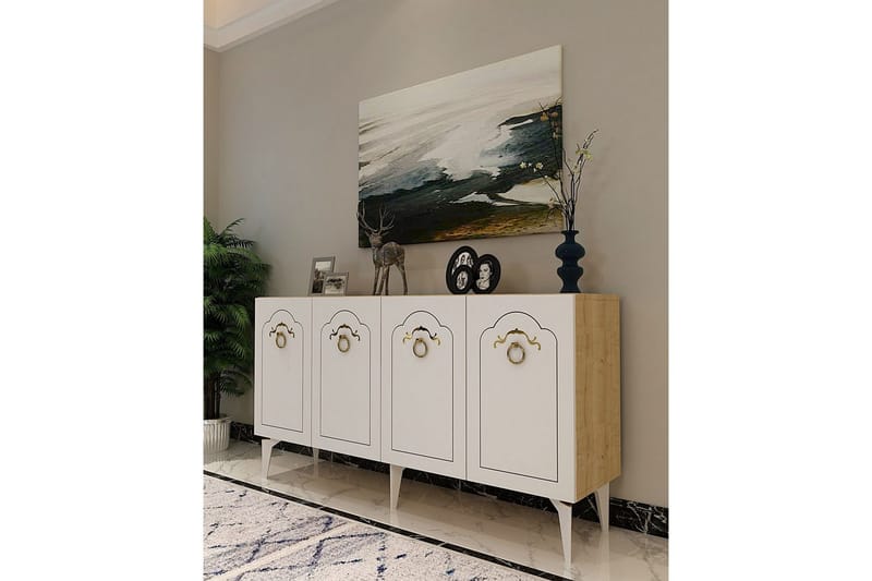 Maren Konsollbord 150 cm - Eik/Hvit - Møbler - Bord - Avlastningsbord & sidobord - Konsollbord & gangbord