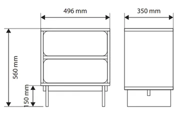 Marinport Nattbord 50 cm - Beige - Møbler - Bord - Avlastningsbord & sidobord - Sengebord & nattbord