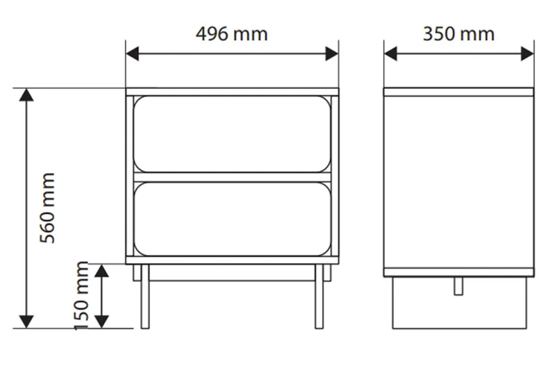 Marinport Nattbord 50 cm - Beige - Møbler - Bord - Avlastningsbord & sidobord - Sengebord & nattbord