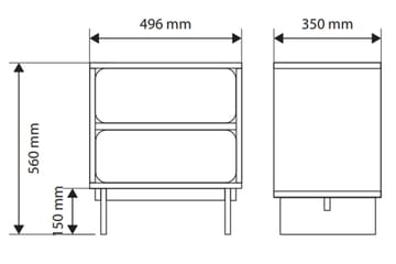 Marinport Nattbord 50 cm - Beige - Møbler - Bord - Avlastningsbord & sidobord - Sengebord & nattbord