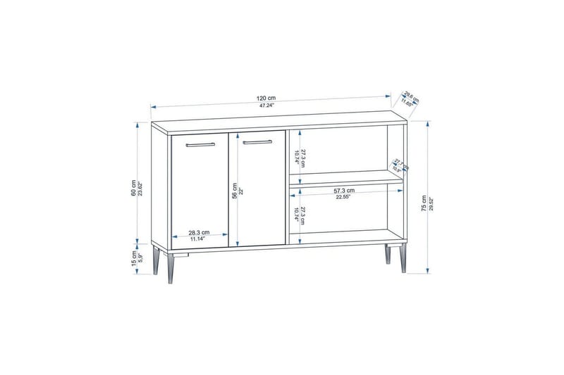 Merion Konsollbord 120 cm - Eik - Møbler - Bord - Avlastningsbord & sidobord - Konsollbord & gangbord