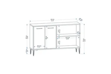 Merion Konsollbord 120 cm - Eik/Hvit - Møbler - Bord - Avlastningsbord & sidobord - Konsollbord & gangbord