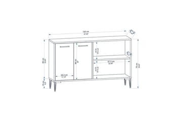 Merion Konsollbord 120 cm - Eik/Hvit - Møbler - Bord - Avlastningsbord & sidobord - Konsollbord & gangbord