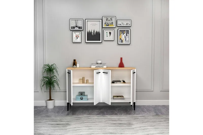 Merion Konsollbord 120 cm - Eik/Hvit - Møbler - Bord - Avlastningsbord & sidobord - Konsollbord & gangbord