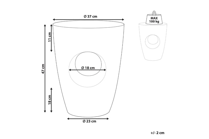 Merritt Sidebord 37 cm - Hvit - Møbler - Bord - Avlastningsbord & sidobord - Lampebord & sidebord