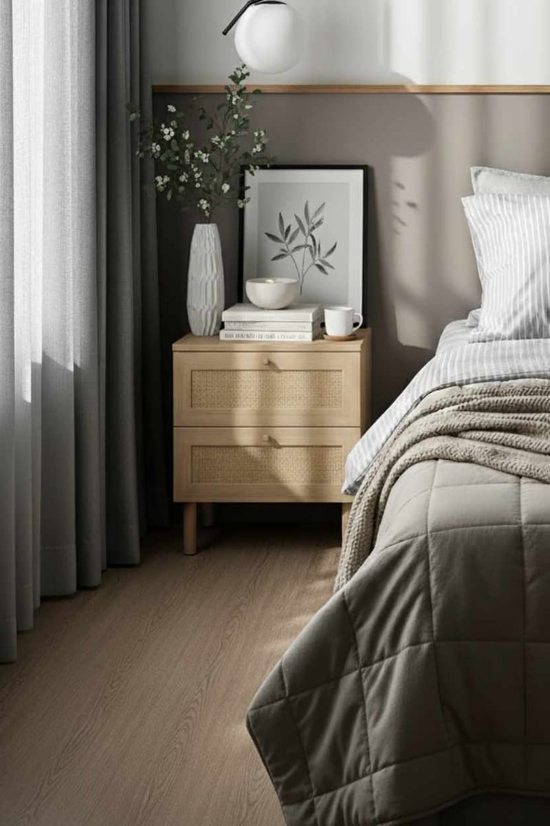 Meyloren nattbord 50 cm - Beige - Møbler - Bord - Avlastningsbord & sidobord - Sengebord & nattbord