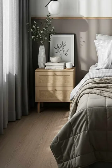 Meyloren nattbord 50 cm - Beige - Møbler - Bord - Avlastningsbord & sidobord - Sengebord & nattbord