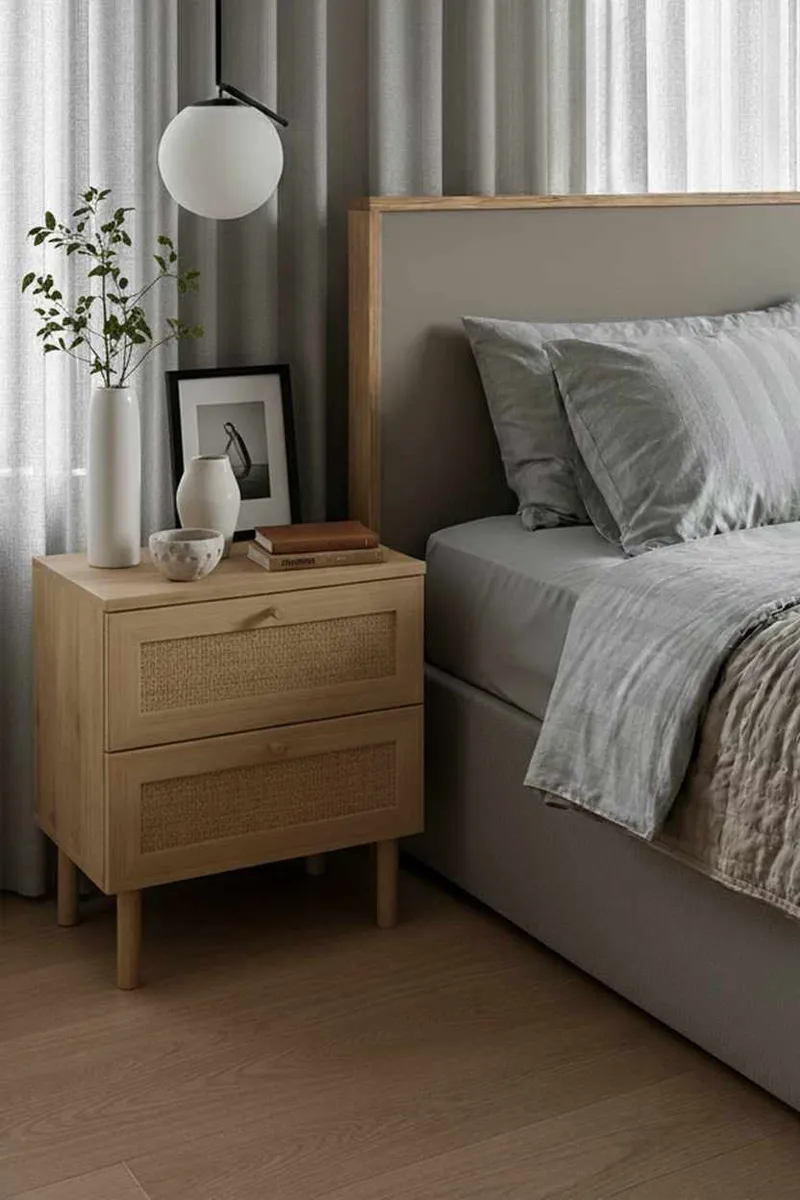 Meyloren nattbord 50 cm - Beige - Møbler - Bord - Avlastningsbord & sidobord - Sengebord & nattbord