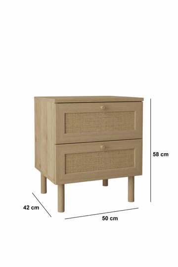 Meyloren nattbord 50 cm - Beige - Møbler - Bord - Avlastningsbord & sidobord - Sengebord & nattbord