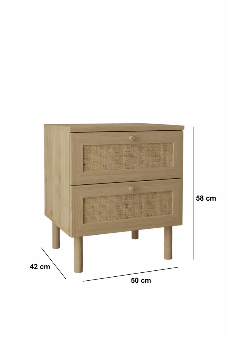 Meyloren nattbord 50 cm - Beige - Møbler - Bord - Avlastningsbord & sidobord - Sengebord & nattbord