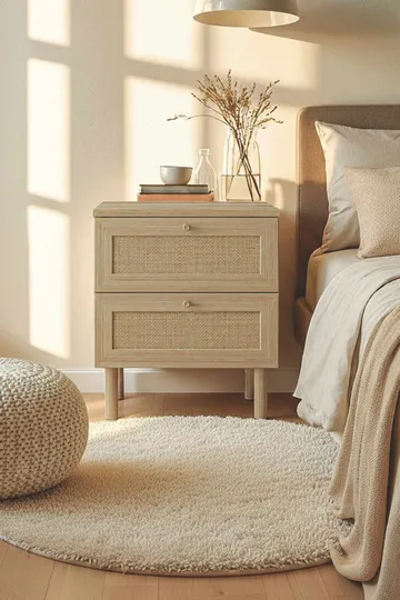Meyloren nattbord 50 cm - Beige - Møbler - Bord - Avlastningsbord & sidobord - Sengebord & nattbord