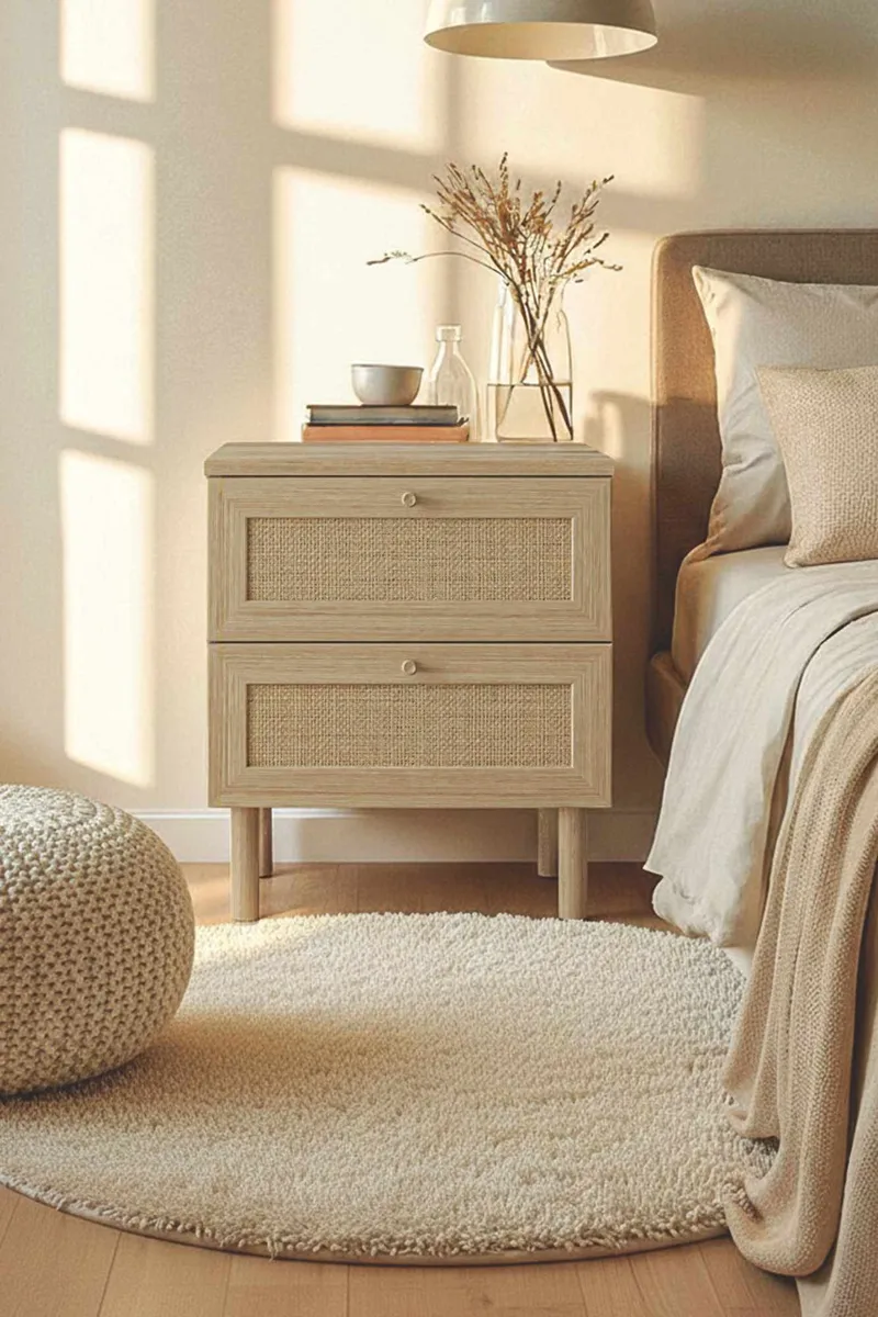 Meyloren nattbord 50 cm - Beige - Møbler - Bord - Avlastningsbord & sidobord - Sengebord & nattbord