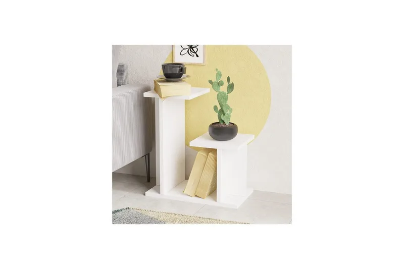 Mijara Sidebord 46 cm - Hvit - Møbler - Bord - Avlastningsbord & sidobord - Lampebord & sidebord