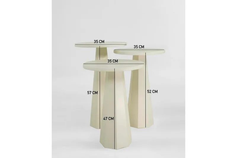 Miu Settbord 35 cm - Krem - Møbler - Bord - Avlastningsbord & sidobord - Settbord