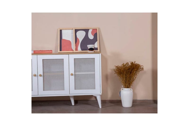 Mjudi Konsollbord 80 cm - Mellomfarget tre/Hvit - Møbler - Bord - Avlastningsbord & sidobord - Konsollbord & gangbord