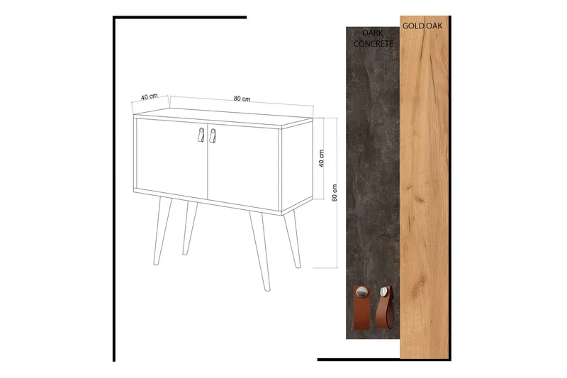 Mod Design Sideboard Skinnbeslag - Møbler - Bord - Avlastningsbord & sidobord