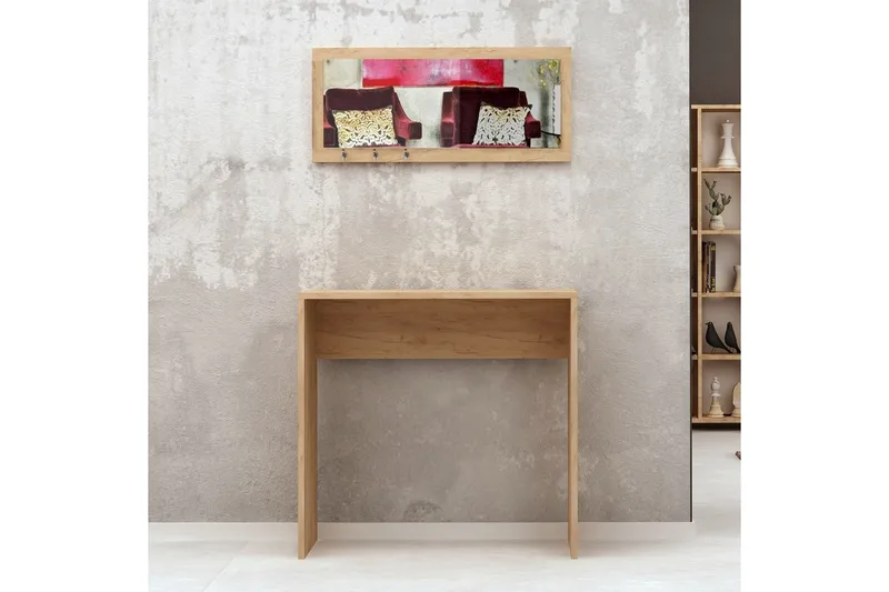 Mod Skrivebord 80 cm i Tre med Eikeutseende, Brun