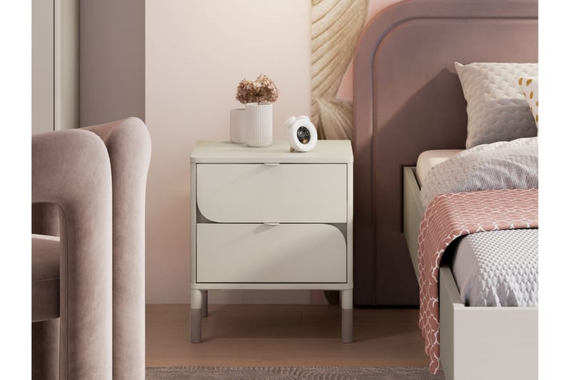 Monfort Nattbord 46 cm - Beige - Møbler - Bord - Avlastningsbord & sidobord - Sengebord & nattbord