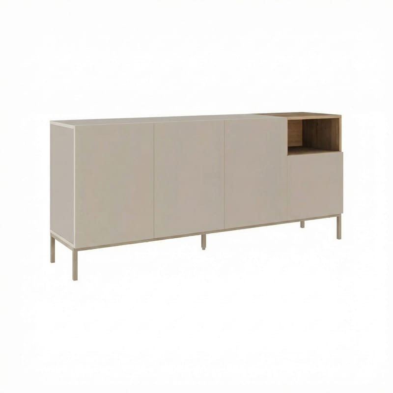 Morlen Konsoll 180x80x41,8 cm, Sandstein og naturlig eik