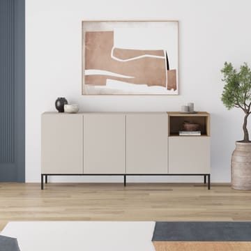 Morlen Konsoll 180x80x41,8 cm - Sandstone, Natural Oak, Black - Møbler - Bord - Avlastningsbord & sidobord - Konsollbord & gangbord