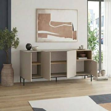 Morlen Konsoll 180x80x41,8 cm - Sandstone, Natural Oak, Black - Møbler - Bord - Avlastningsbord & sidobord - Konsollbord & gangbord