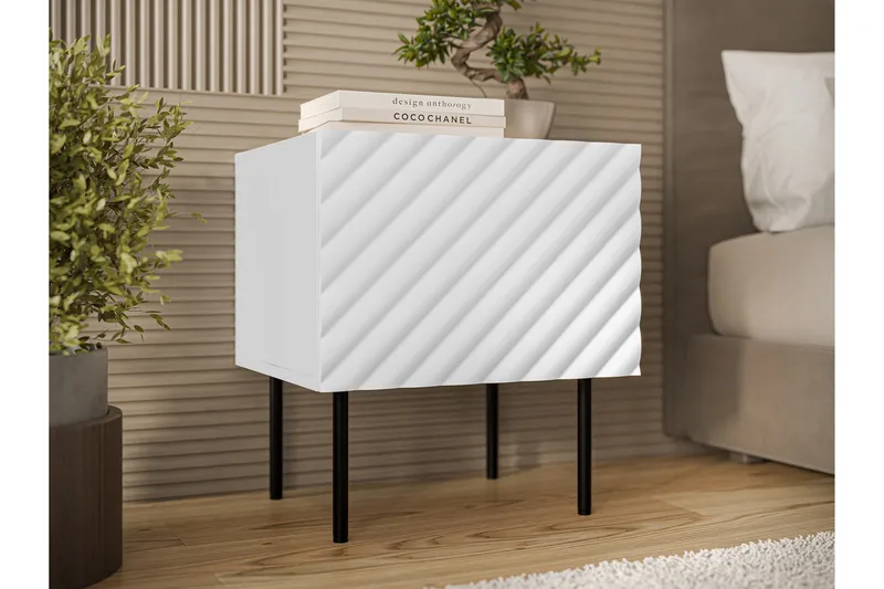 Munkedal Nattbord 47 cm - Hvit - Møbler - Bord - Avlastningsbord & sidobord - Sengebord & nattbord