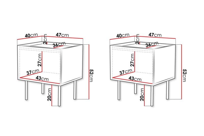 Munkedal Nattbord 47 cm - Kashmir - Møbler - Bord - Avlastningsbord & sidobord - Sengebord & nattbord