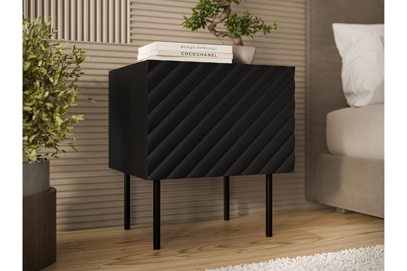 Munkedal Nattbord 47 cm - Svart - Møbler - Bord - Avlastningsbord & sidobord - Sengebord & nattbord