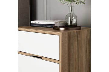 Munna Nattbord 54 cm - Valnøtt/Hvit - Møbler - Bord - Avlastningsbord & sidobord - Sengebord & nattbord