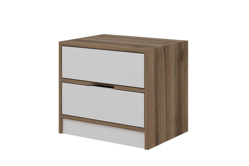 Munna Nattbord 54 cm - Valnøtt/Hvit - Møbler - Bord - Avlastningsbord & sidobord - Sengebord & nattbord